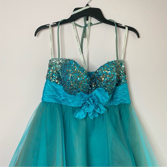 Sherri Hill Tulle Sequin Babydoll Dress - Picture 2 of 9
